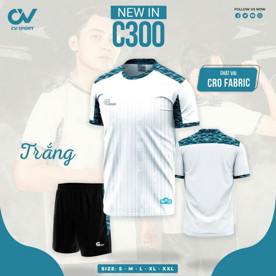 ÁO BÓNG ĐÁ CV C300