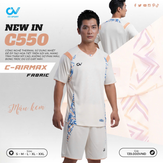 ÁO BÓNG ĐÁ CV C550