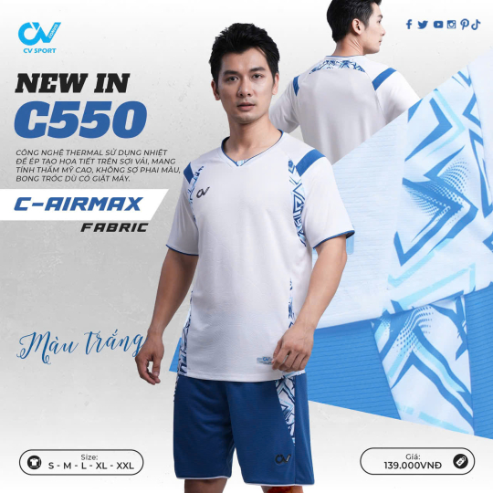 ÁO BÓNG ĐÁ CV C550